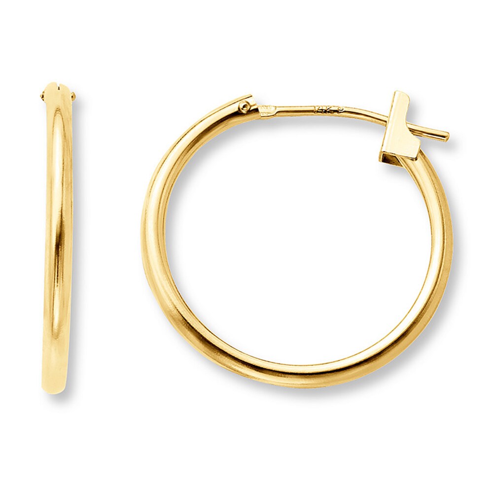 Hoop Earrings 14K Yellow Gold 18mm mRIEtBg5 Hoop Earrings 14K Yellow Gold 18mm mRIEtBg5