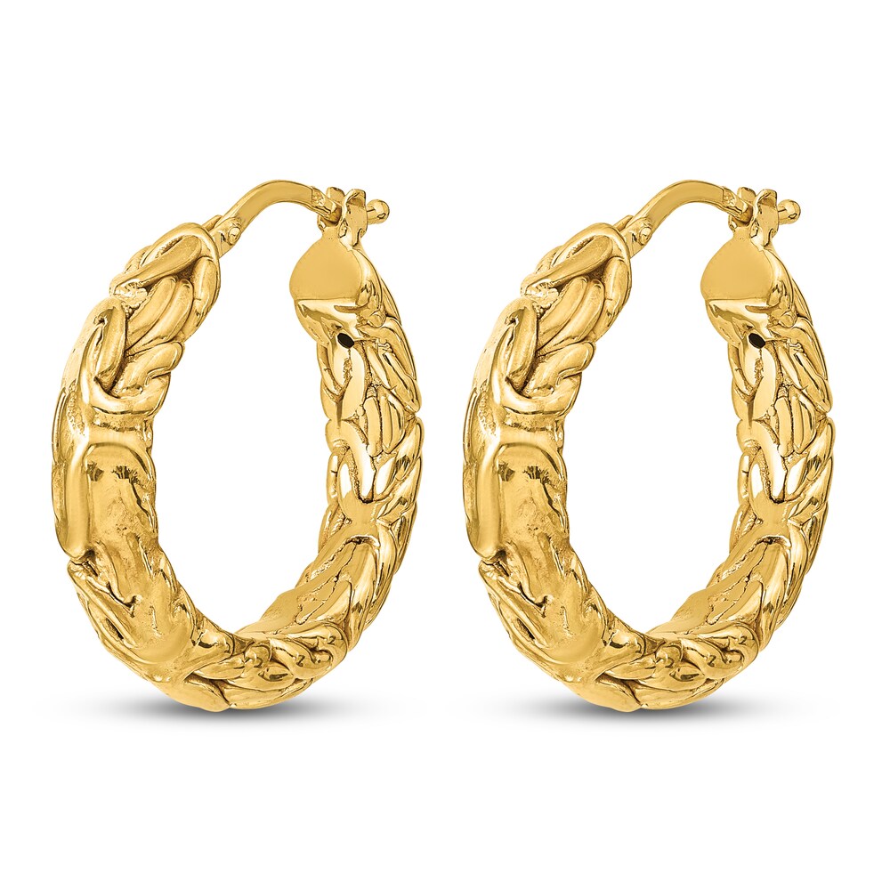 Textured Hoop Earrings 14K Yellow Gold mWOF1G42 Textured Hoop Earrings 14K Yellow Gold mWOF1G42