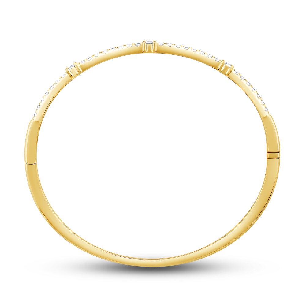 Diamond Bangle Bracelet 1-1/2 ct tw Round 14K Yellow Gold mdGXTEoc