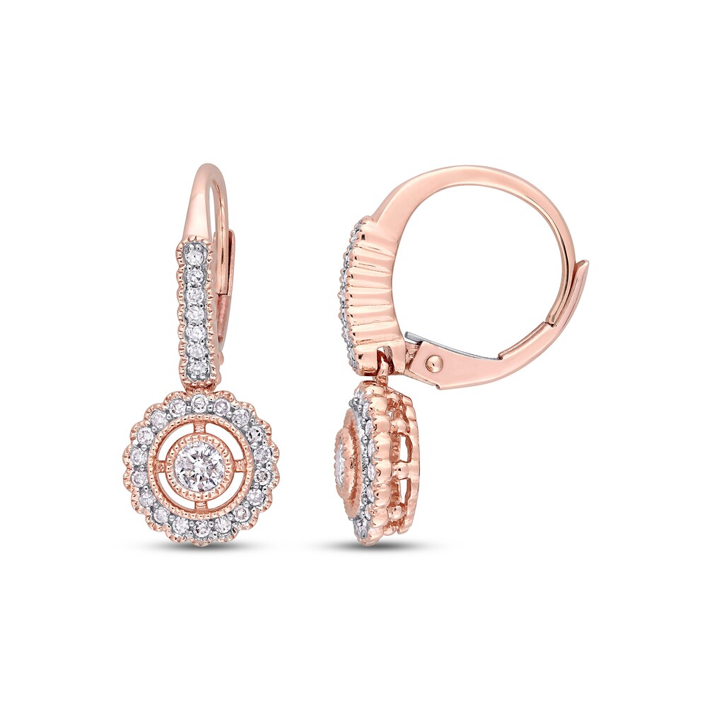 Diamond Halo Earrings 1/2 ct tw Round 10K Rose Gold meKFAP2Q Diamond Halo Earrings 1/2 ct tw Round 10K Rose Gold meKFAP2Q
