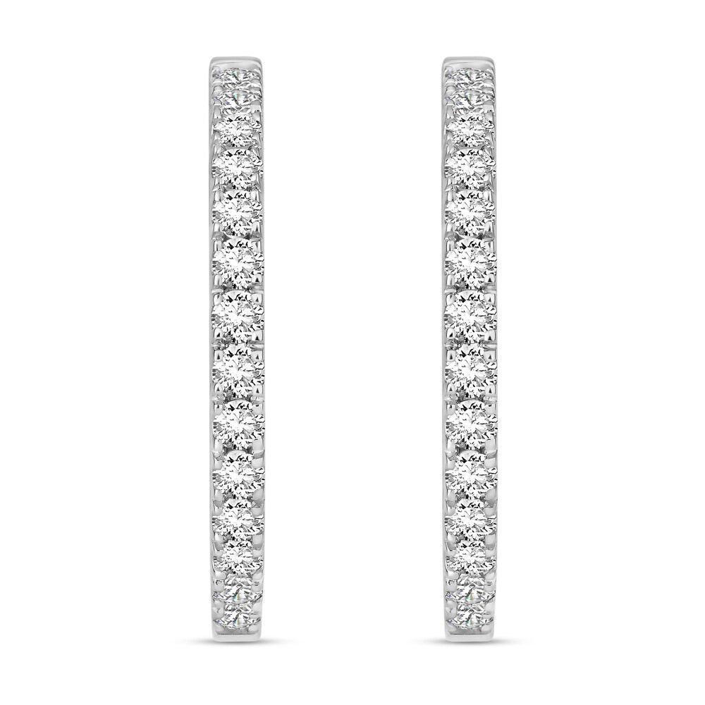 Diamond Hoop Earrings 2 ct tw Round 18K White Gold mecTHiS6 Diamond Hoop Earrings 2 ct tw Round 18K White Gold mecTHiS6