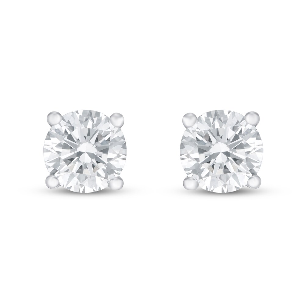 Lab-Created Diamond Solitaire Earrings 3/4 ct tw Round 14K White Gold (SI2/F) mkMrypPG