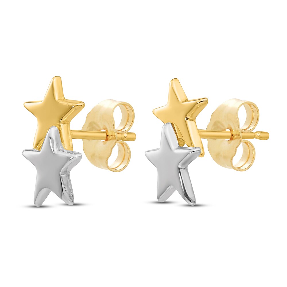 Star Stud Earrings 14K Two-Tone Gold mnGNn1XA Star Stud Earrings 14K Two-Tone Gold mnGNn1XA