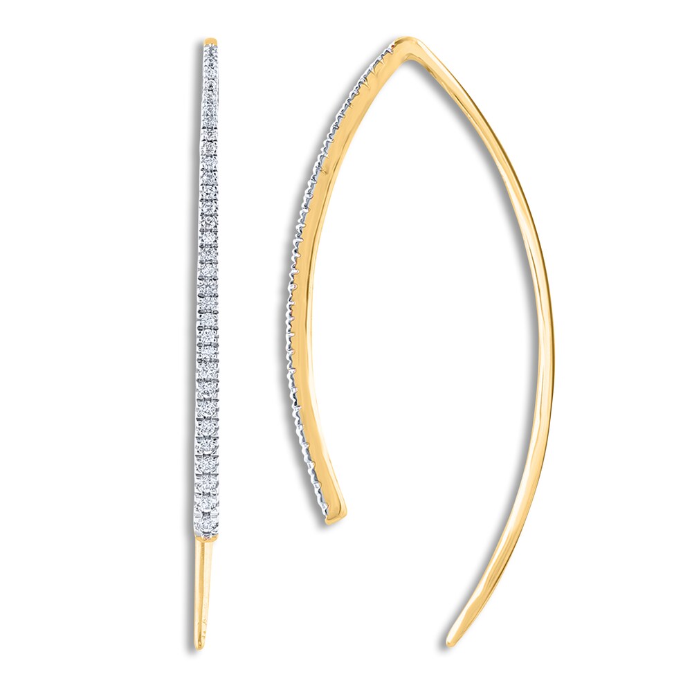 Diamond Threader Earrings 1/5 ct tw Round 14K Yellow Gold moKB3Kfb Diamond Threader Earrings 1/5 ct tw Round 14K Yellow Gold moKB3Kfb