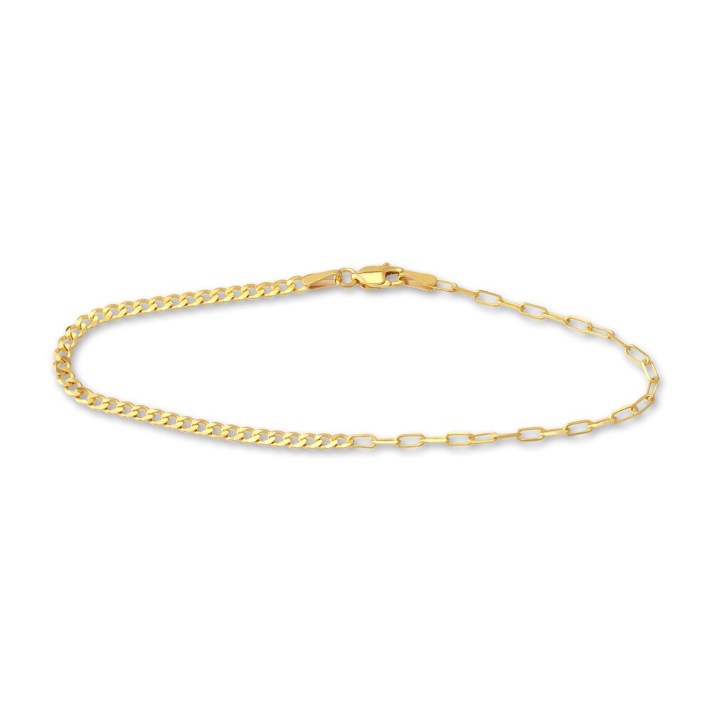 Paperclip/Curb Bracelet 14K Yellow Gold 7.5" mqEauTV0