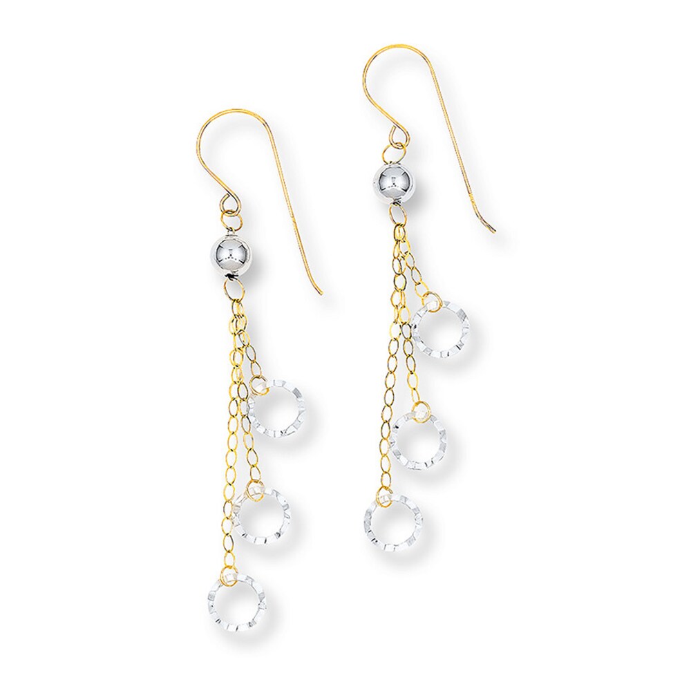 Dangle Earrings 14K Two-Tone Gold mr11b1xd Dangle Earrings 14K Two-Tone Gold mr11b1xd