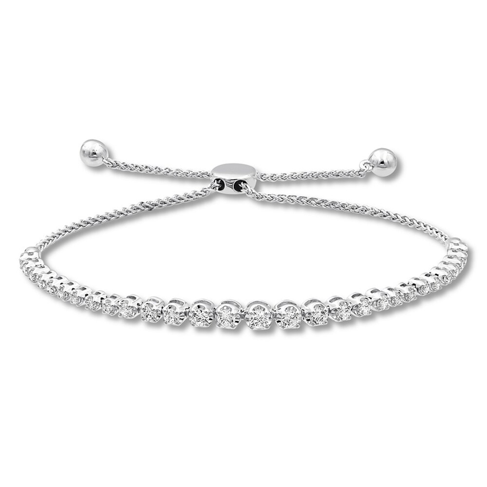 Diamond Bolo Bracelet 1 carat tw Round 14K White Gold mspCFkM2 Diamond Bolo Bracelet 1 carat tw Round 14K White Gold mspCFkM2