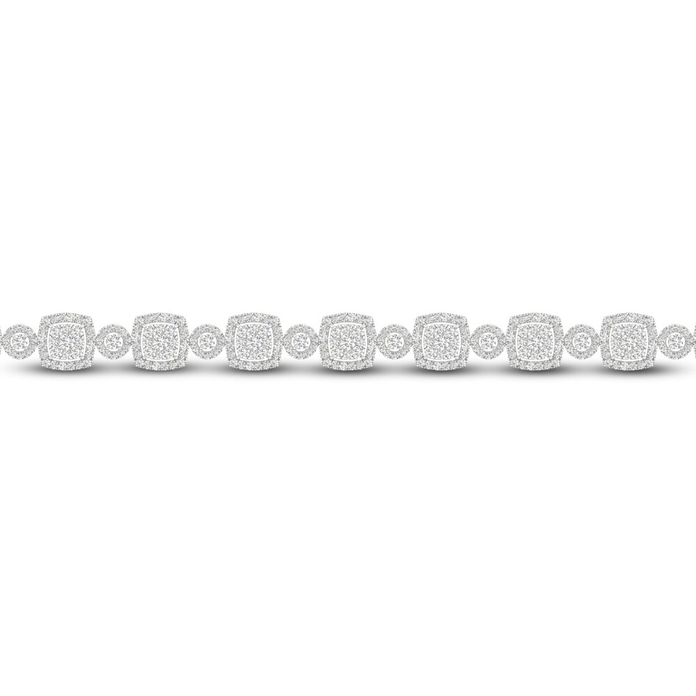 Diamond Bracelet 4 ct tw Round 10K White Gold mxRVPmLV Diamond Bracelet 4 ct tw Round 10K White Gold mxRVPmLV