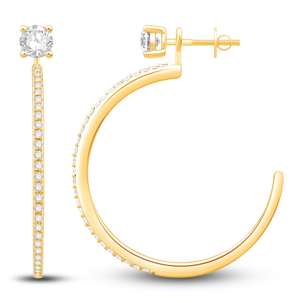 Diamond Hoop Earring Jackets 1/3 ct tw Round 14K Yellow Gold n1YaMdIB Diamond Hoop Earring Jackets 1/3 ct tw Round 14K Yellow Gold n1YaMdIB