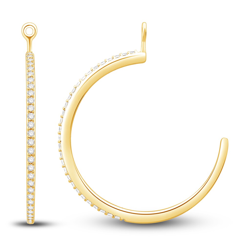 Diamond Hoop Earring Jackets 1/3 ct tw Round 14K Yellow Gold n1YaMdIB Diamond Hoop Earring Jackets 1/3 ct tw Round 14K Yellow Gold n1YaMdIB