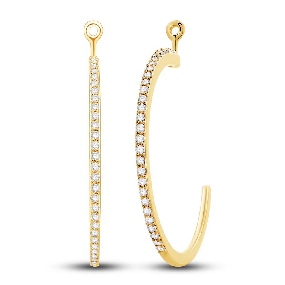 Diamond Hoop Earring Jackets 1/3 ct tw Round 14K Yellow Gold n1YaMdIB Diamond Hoop Earring Jackets 1/3 ct tw Round 14K Yellow Gold n1YaMdIB
