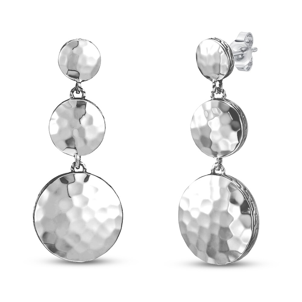 John Hardy Hammered Dot Triple Drop Earrings Sterling Silver n40roabi John Hardy Hammered Dot Triple Drop Earrings Sterling Silver n40roabi