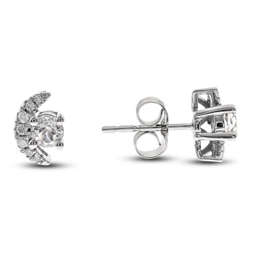 Natural Topaz Earrings 1/15 ct tw Diamonds 14K White Gold n6Eqph4P Natural Topaz Earrings 1/15 ct tw Diamonds 14K White Gold n6Eqph4P