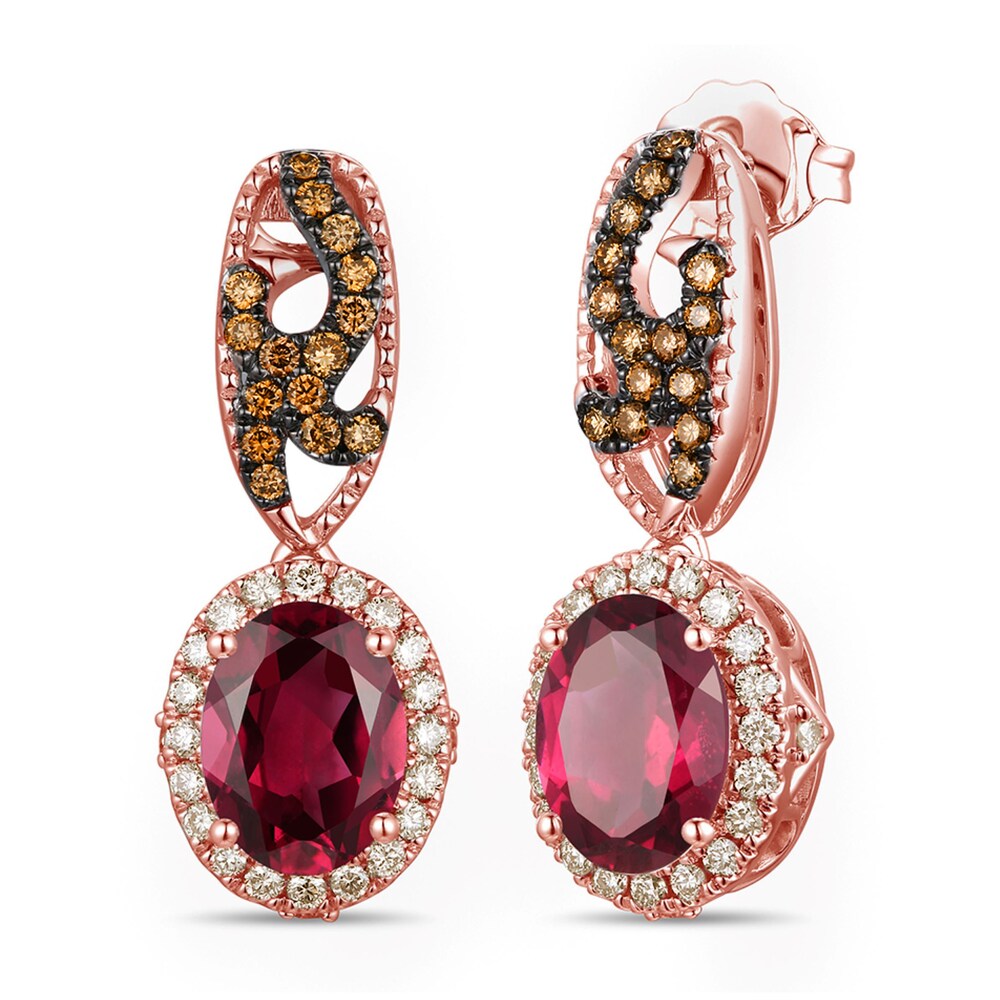 Le Vian Natural Rhodolite Garnet Earrings 1/2 ct tw Diamonds 14K Strawberry Gold n6goUSKd Le Vian Natural Rhodolite Garnet Earrings 1/2 ct tw Diamonds 14K Strawberry Gold n6goUSKd