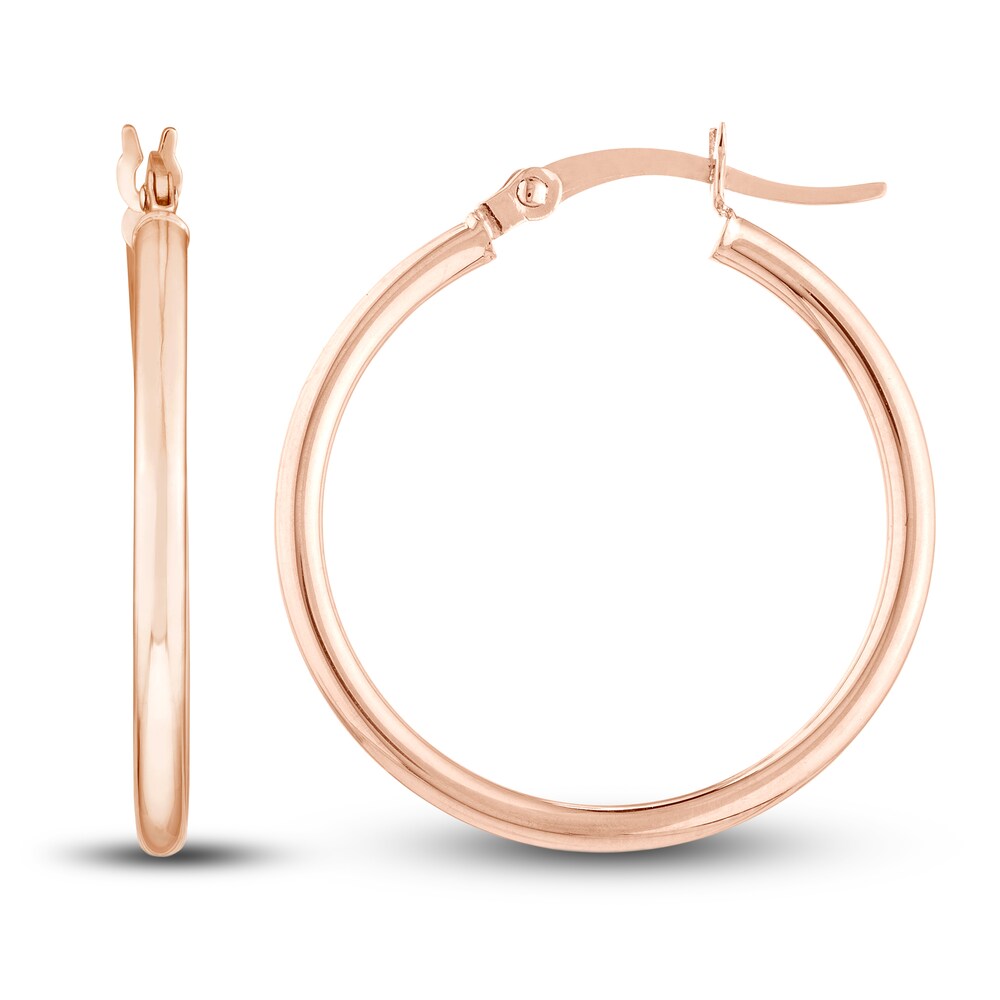 Polished Hoop Earrings 14K Rose Gold 25mm nHXrOaKq Polished Hoop Earrings 14K Rose Gold 25mm nHXrOaKq
