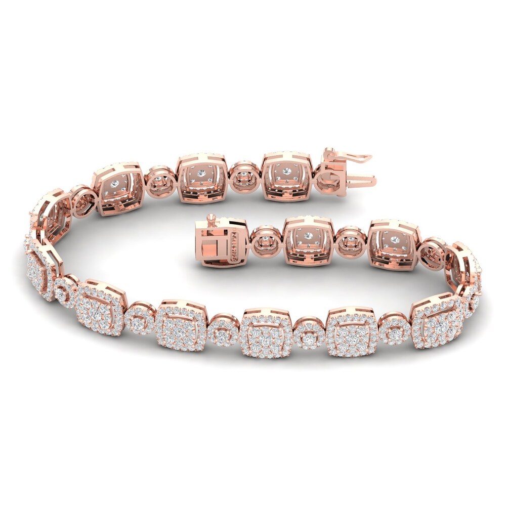 Diamond Bracelet 4 ct tw Round 10K Rose Gold non7mSvG Diamond Bracelet 4 ct tw Round 10K Rose Gold non7mSvG