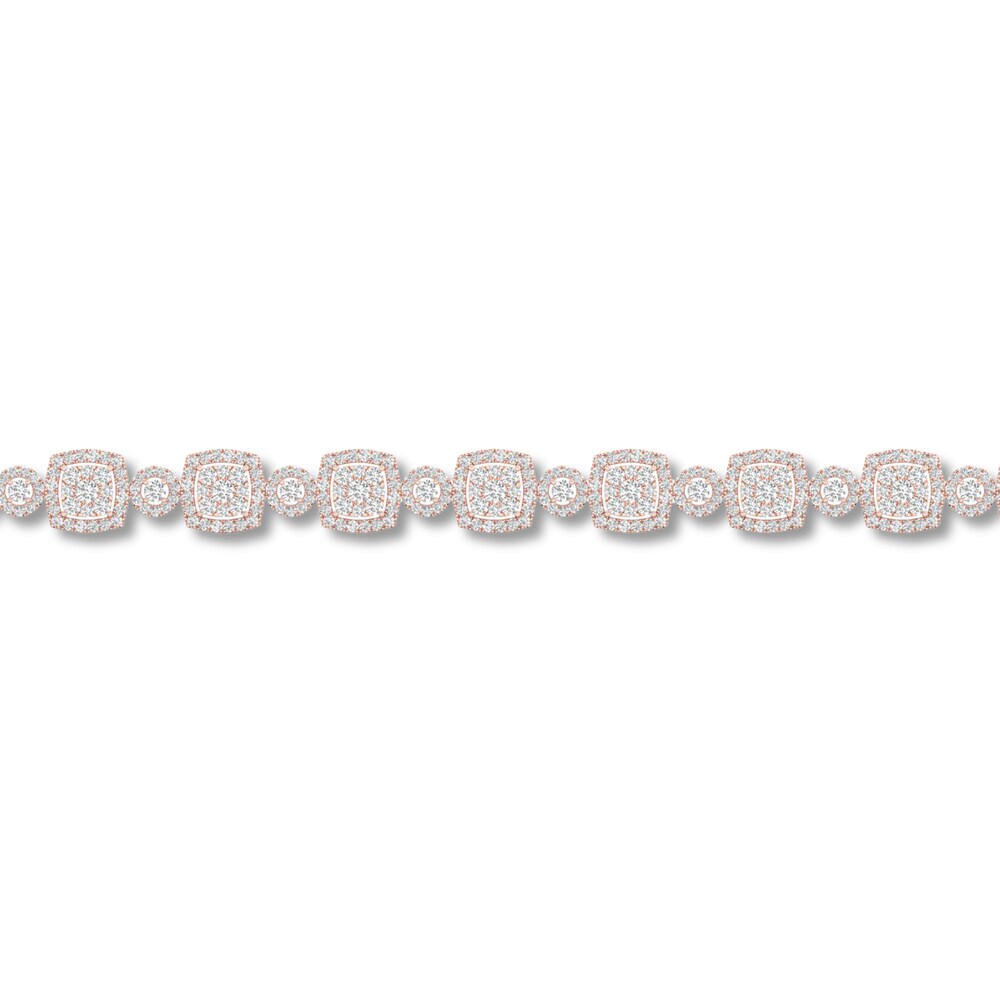 Diamond Bracelet 4 ct tw Round 10K Rose Gold non7mSvG Diamond Bracelet 4 ct tw Round 10K Rose Gold non7mSvG