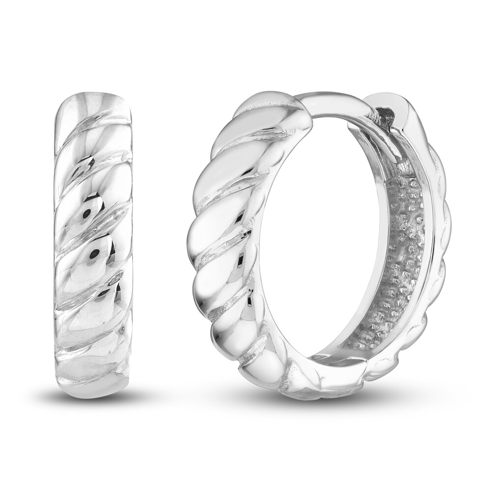 Ribbed Hoop Earrings 14K White Gold np6q7Xs7 Ribbed Hoop Earrings 14K White Gold np6q7Xs7