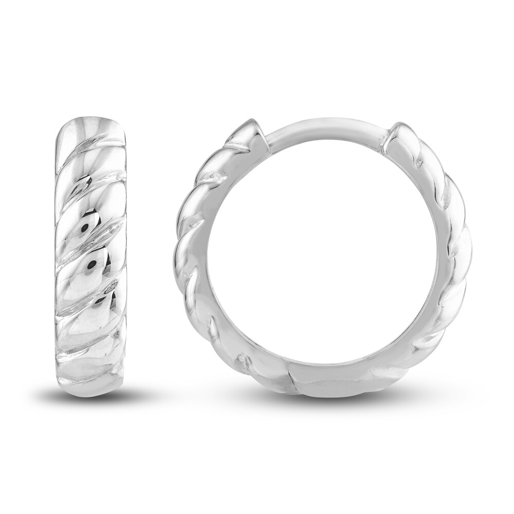 Ribbed Hoop Earrings 14K White Gold np6q7Xs7 Ribbed Hoop Earrings 14K White Gold np6q7Xs7