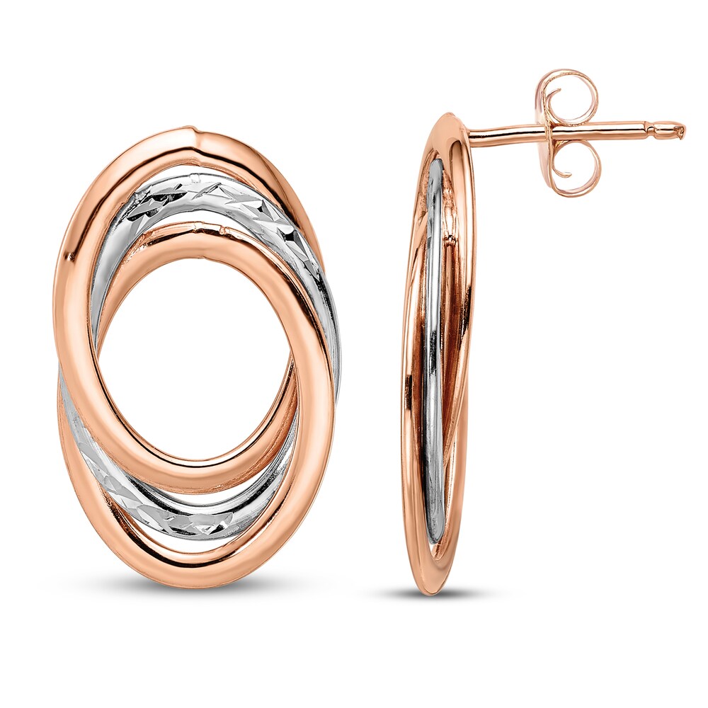 Diamond-cut Post Dangle Earrings 14K Two-Tone Gold oRpdYlJE Diamond-cut Post Dangle Earrings 14K Two-Tone Gold oRpdYlJE