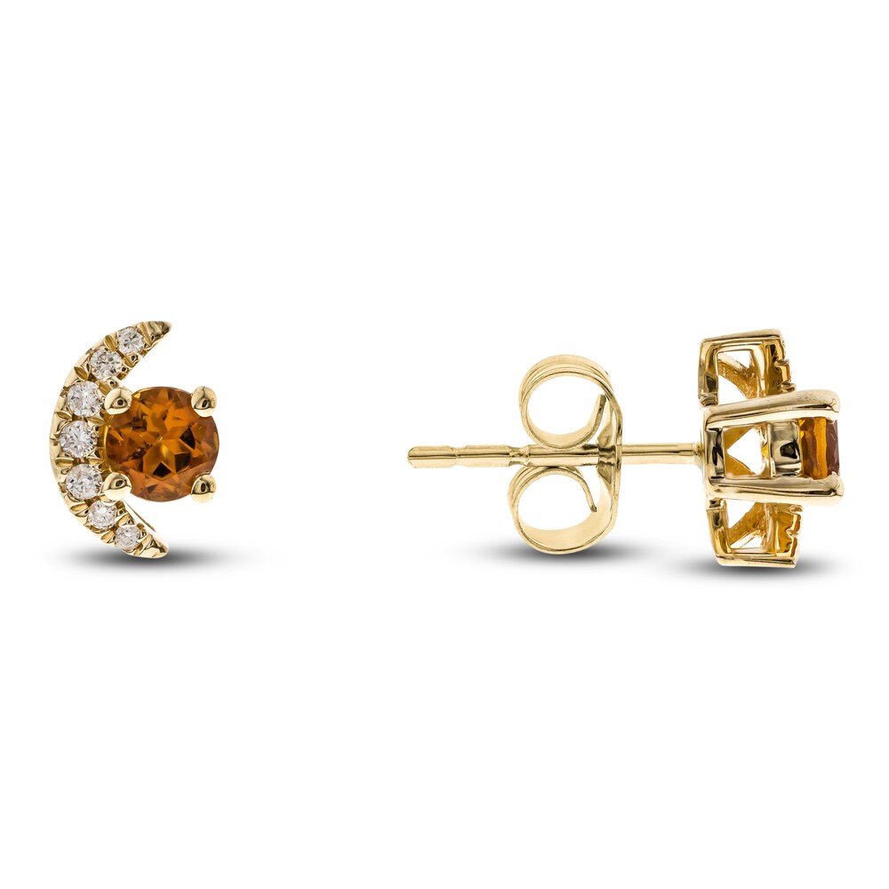 Natural Citrine Earrings 1/15 ct tw Diamonds 14K Yellow Gold olWw1pqY Natural Citrine Earrings 1/15 ct tw Diamonds 14K Yellow Gold olWw1pqY
