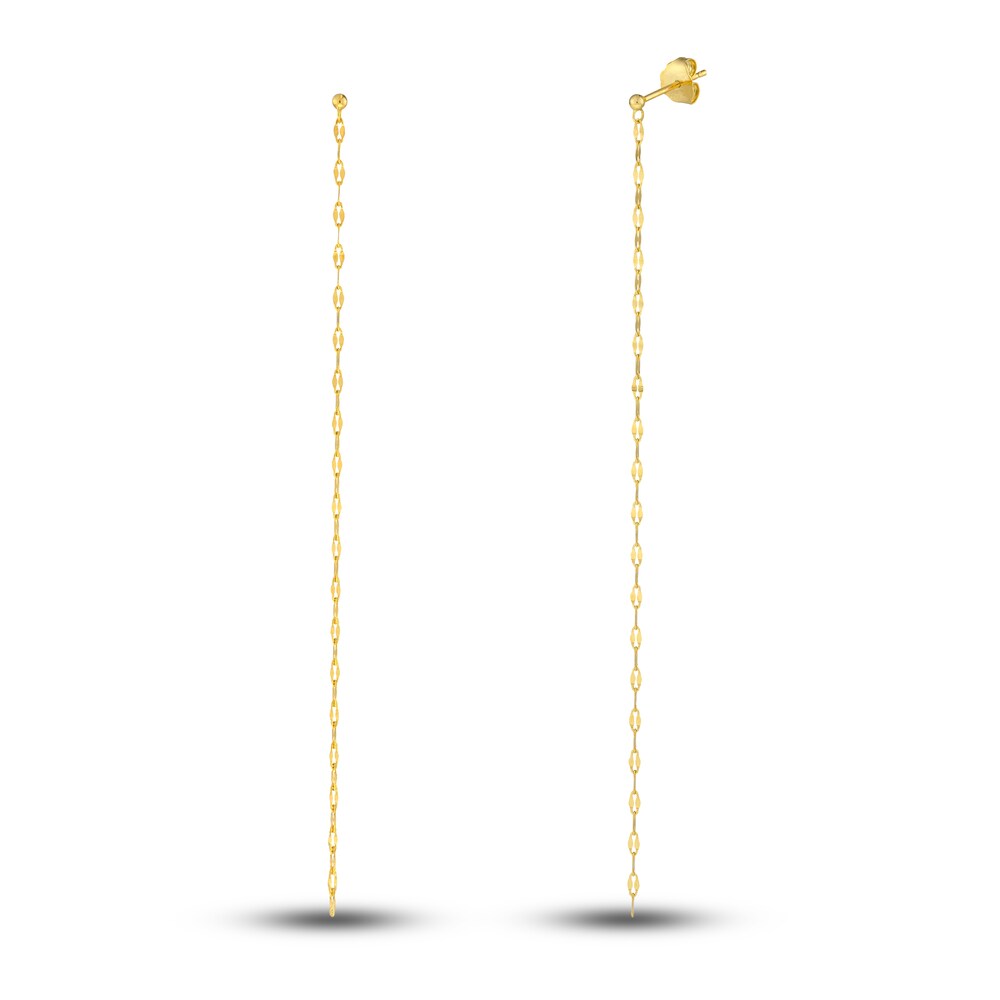 Hammer Chain Drop Earrings 14K Yellow Gold pAajEKyo Hammer Chain Drop Earrings 14K Yellow Gold pAajEKyo