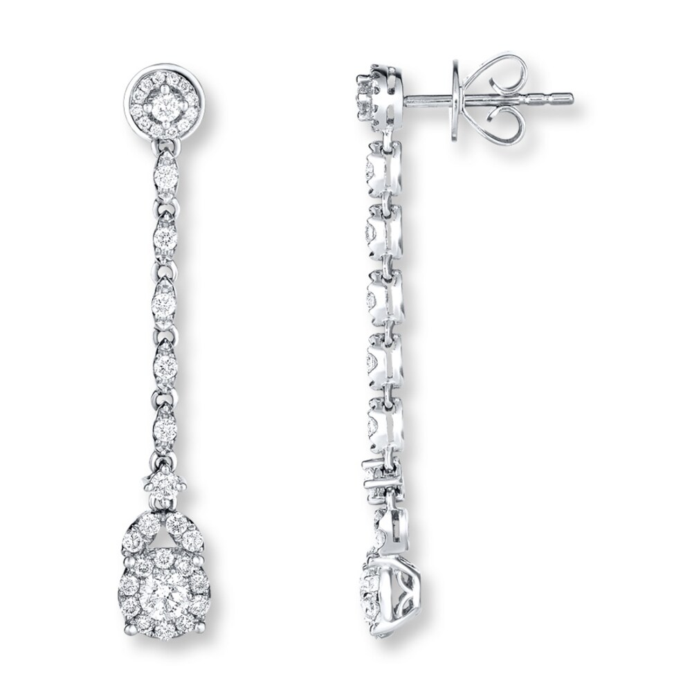 Diamond Drop Earrings 1 ct tw Round-cut 14K White Gold pCE0VgtS Diamond Drop Earrings 1 ct tw Round-cut 14K White Gold pCE0VgtS