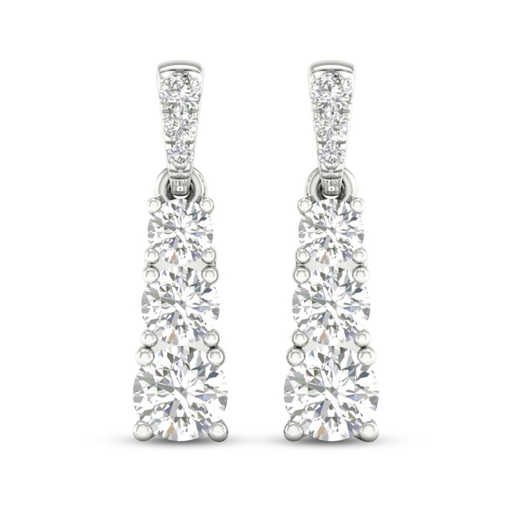 Diamond 3-Stone Earrings 1 ct tw Round 14K White Gold pCbBPeKU Diamond 3-Stone Earrings 1 ct tw Round 14K White Gold pCbBPeKU