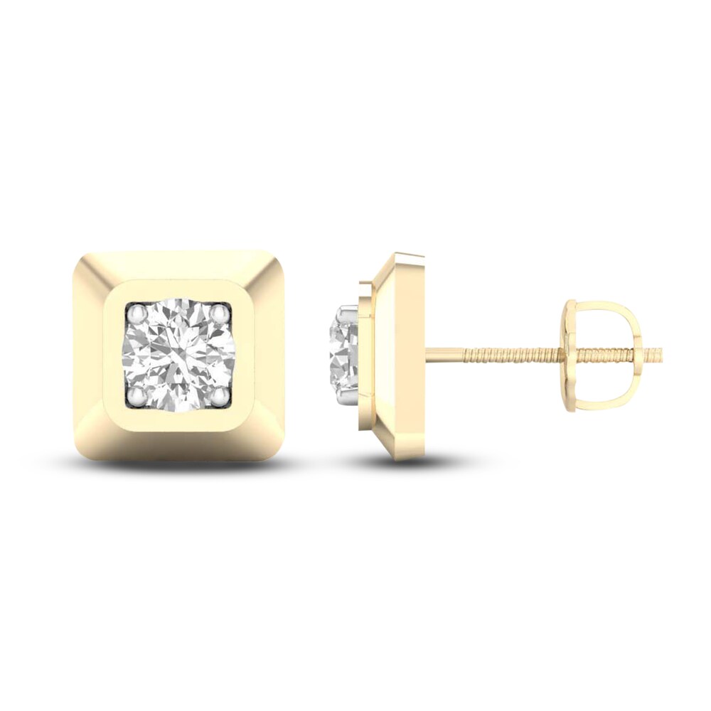 Men's Lab-Created Diamond Stud Earrings 2 ct tw Round 14K Yellow Gold pFTPJ9w9 Men's Lab-Created Diamond Stud Earrings 2 ct tw Round 14K Yellow Gold pFTPJ9w9