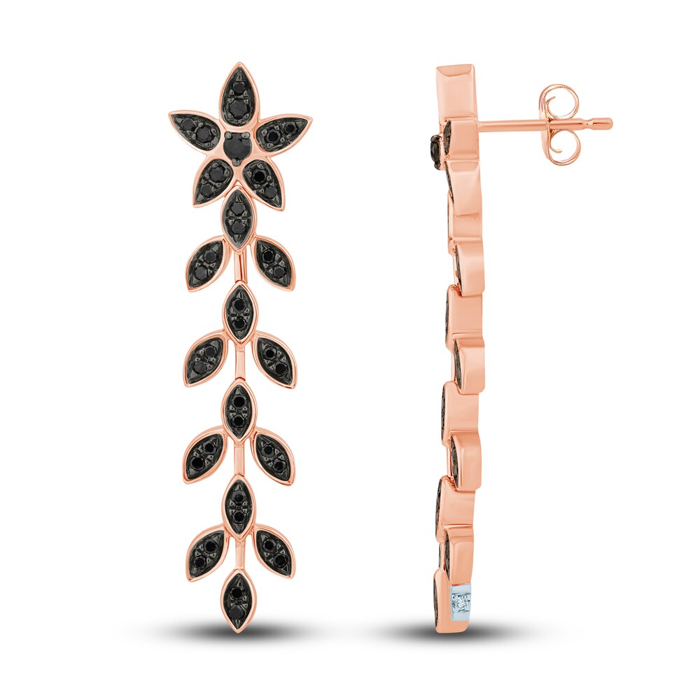 Pnina Tornai Black Diamond Drop Earrings 5/8 ct tw Round 14K Rose Gold pGonTHHu