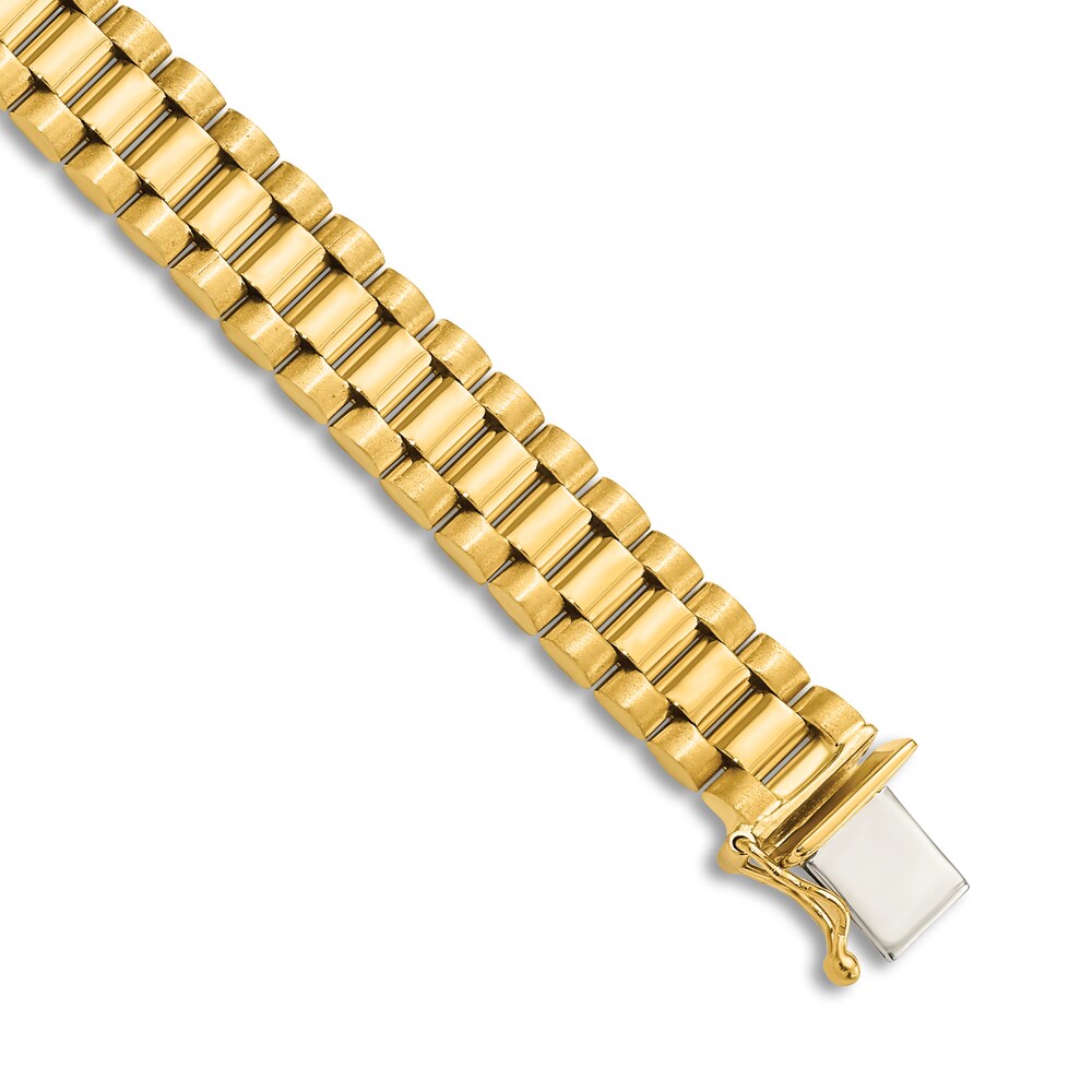 Men's High-Polish Link Bracelet 14K Yellow Gold 8" pU1VsGce Men's High-Polish Link Bracelet 14K Yellow Gold 8" pU1VsGce