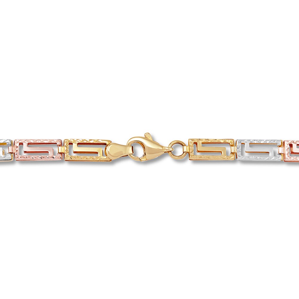 Link Chain Bracelet 10K Tri-Color Gold 7.25\" peNrsNgH Link Chain Bracelet 10K Tri-Color Gold 7.25\" peNrsNgH