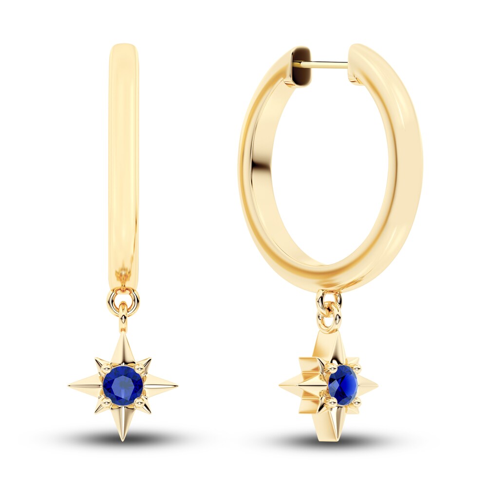 Juliette Maison Natural Blue Sapphire Starburst Hoops 10K Yellow Gold ppwUhHT1 Juliette Maison Natural Blue Sapphire Starburst Hoops 10K Yellow Gold ppwUhHT1