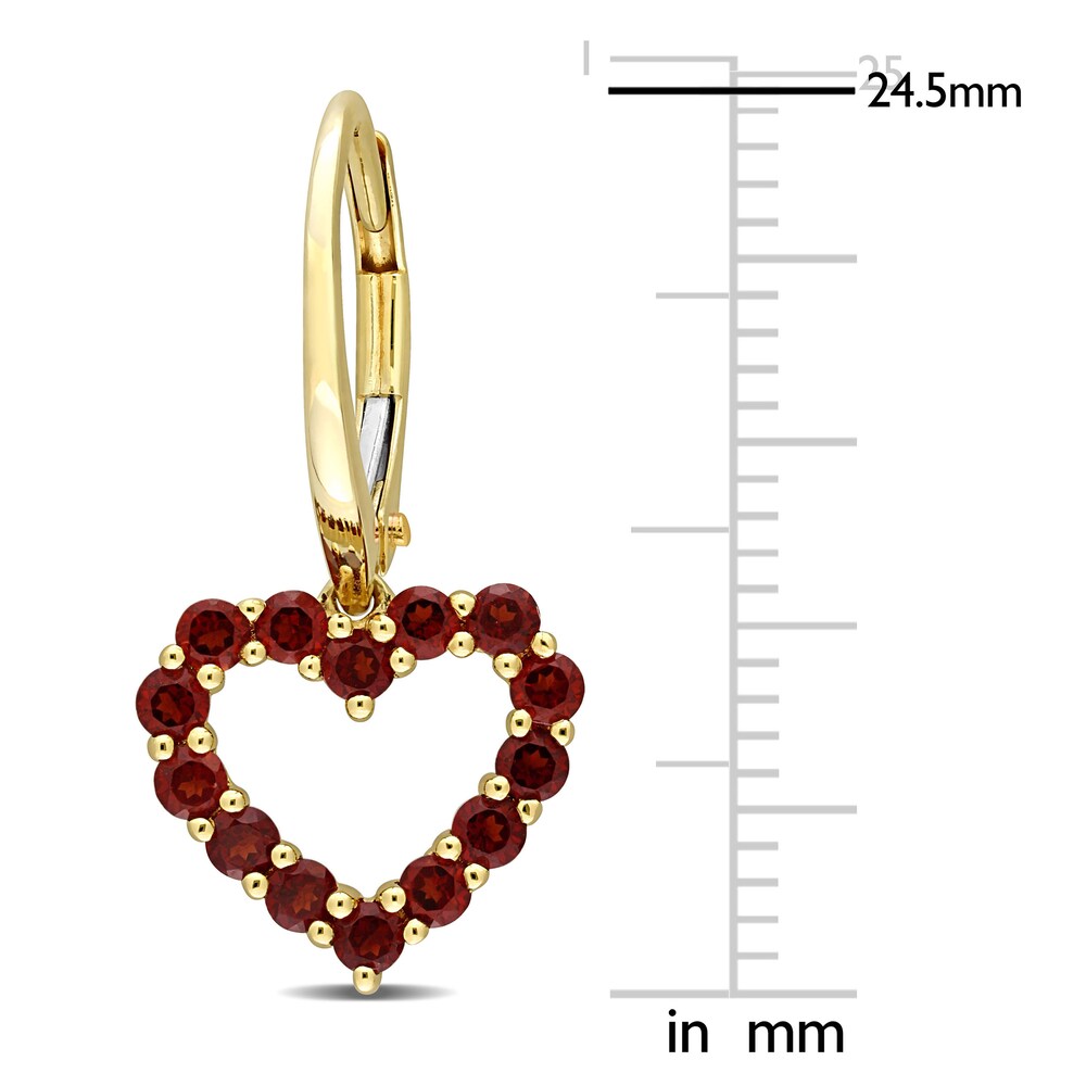 Natural Garnet Heart Dangle Earrings 10K Yellow Gold pqYS9D8d Natural Garnet Heart Dangle Earrings 10K Yellow Gold pqYS9D8d