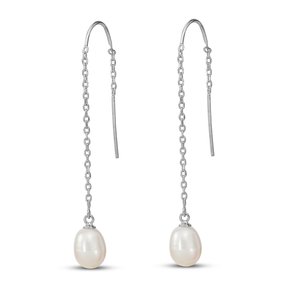Freshwater Cultured Pearl Threader Earrings Sterling Silver pwJSbHWn Freshwater Cultured Pearl Threader Earrings Sterling Silver pwJSbHWn