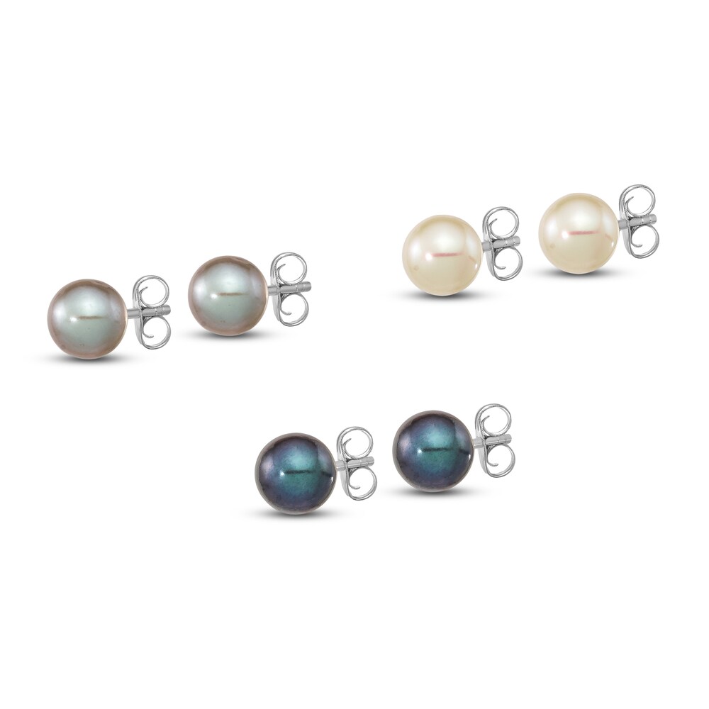 Cultured Freshwater Pearl Stud Earring Set Sterling Silver q1p7tYIO Cultured Freshwater Pearl Stud Earring Set Sterling Silver q1p7tYIO