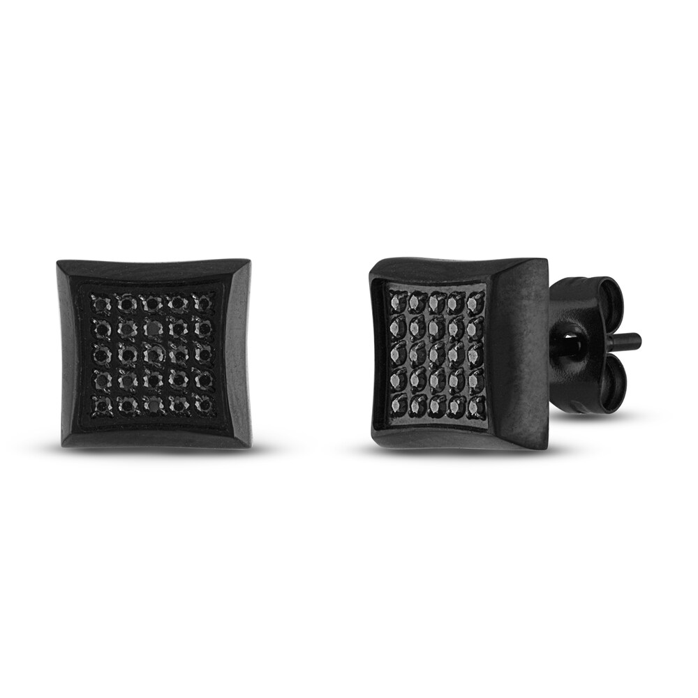 Men's Black Diamond Earrings 1/4 ct tw Black Stainless Steel q80zCie0 Men's Black Diamond Earrings 1/4 ct tw Black Stainless Steel q80zCie0