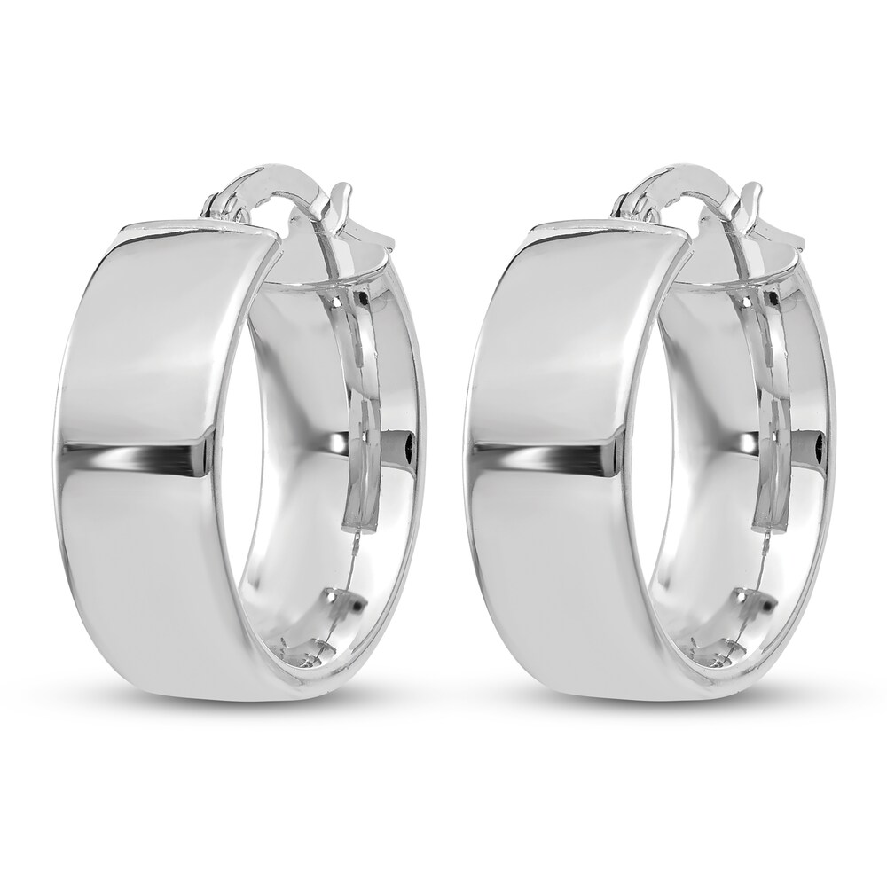 Lightweight Tube Hoop Earrings 14K White Gold qGbTOpxk