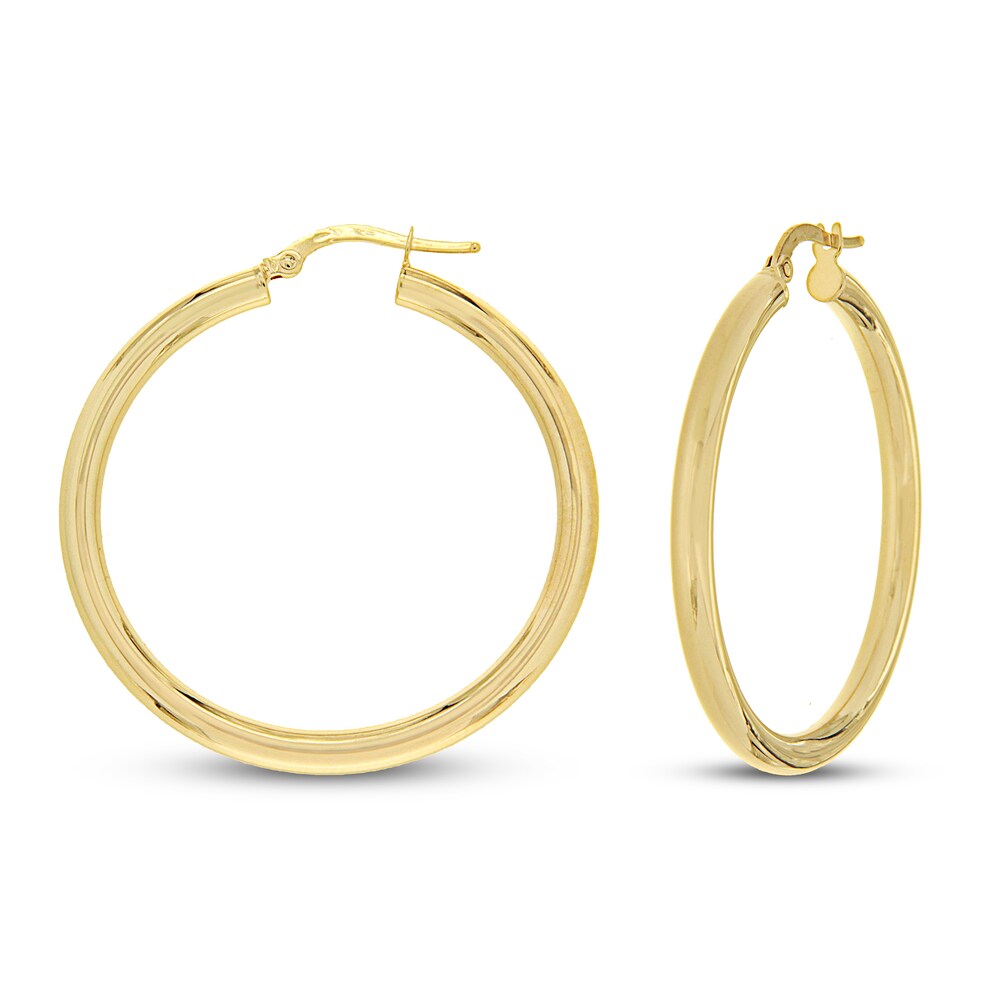 High Polish Hoop Earrings 14K Yellow Gold qH8tIV6a High Polish Hoop Earrings 14K Yellow Gold qH8tIV6a