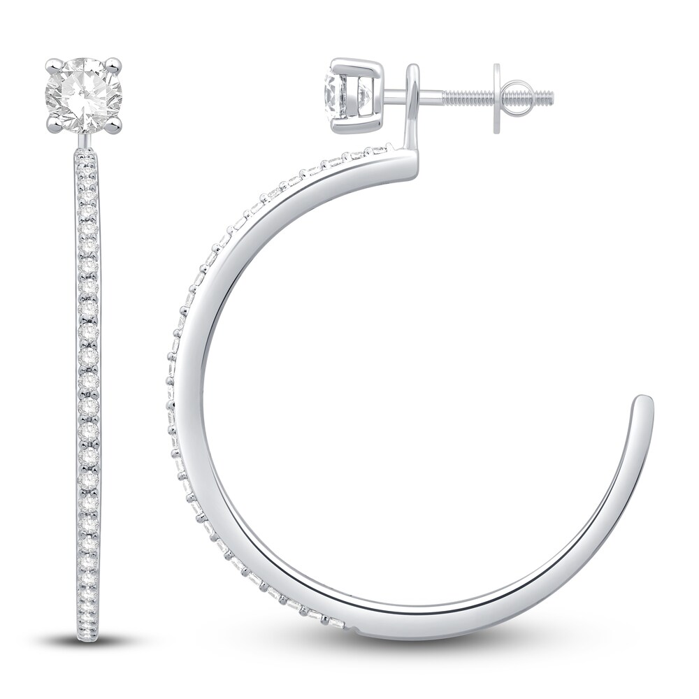 Diamond Hoop Earring Jackets 1/3 ct tw Round 14K White Gold qLTDrm2p Diamond Hoop Earring Jackets 1/3 ct tw Round 14K White Gold qLTDrm2p