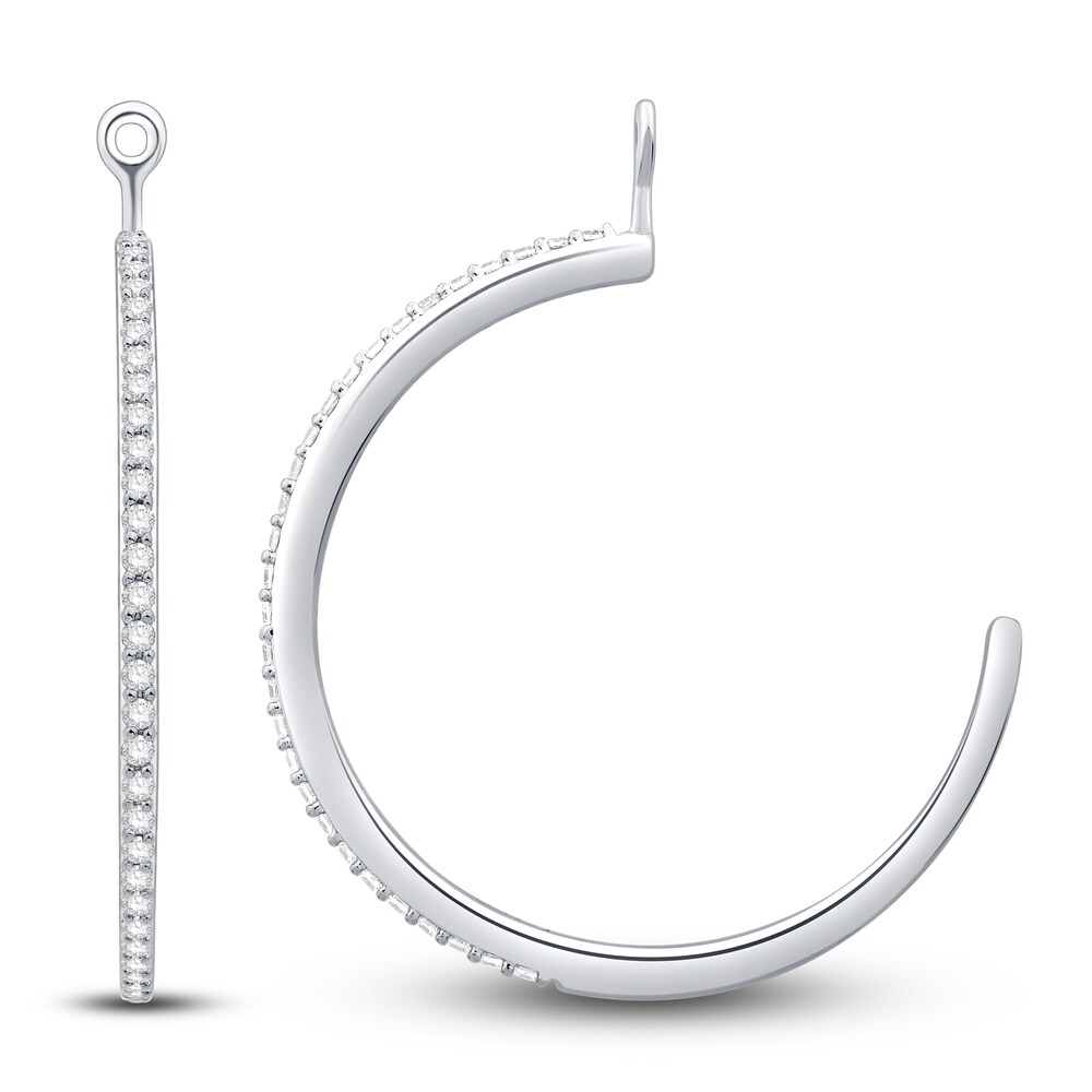 Diamond Hoop Earring Jackets 1/3 ct tw Round 14K White Gold qLTDrm2p Diamond Hoop Earring Jackets 1/3 ct tw Round 14K White Gold qLTDrm2p