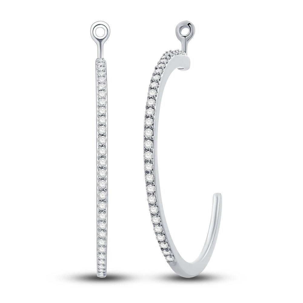Diamond Hoop Earring Jackets 1/3 ct tw Round 14K White Gold qLTDrm2p Diamond Hoop Earring Jackets 1/3 ct tw Round 14K White Gold qLTDrm2p