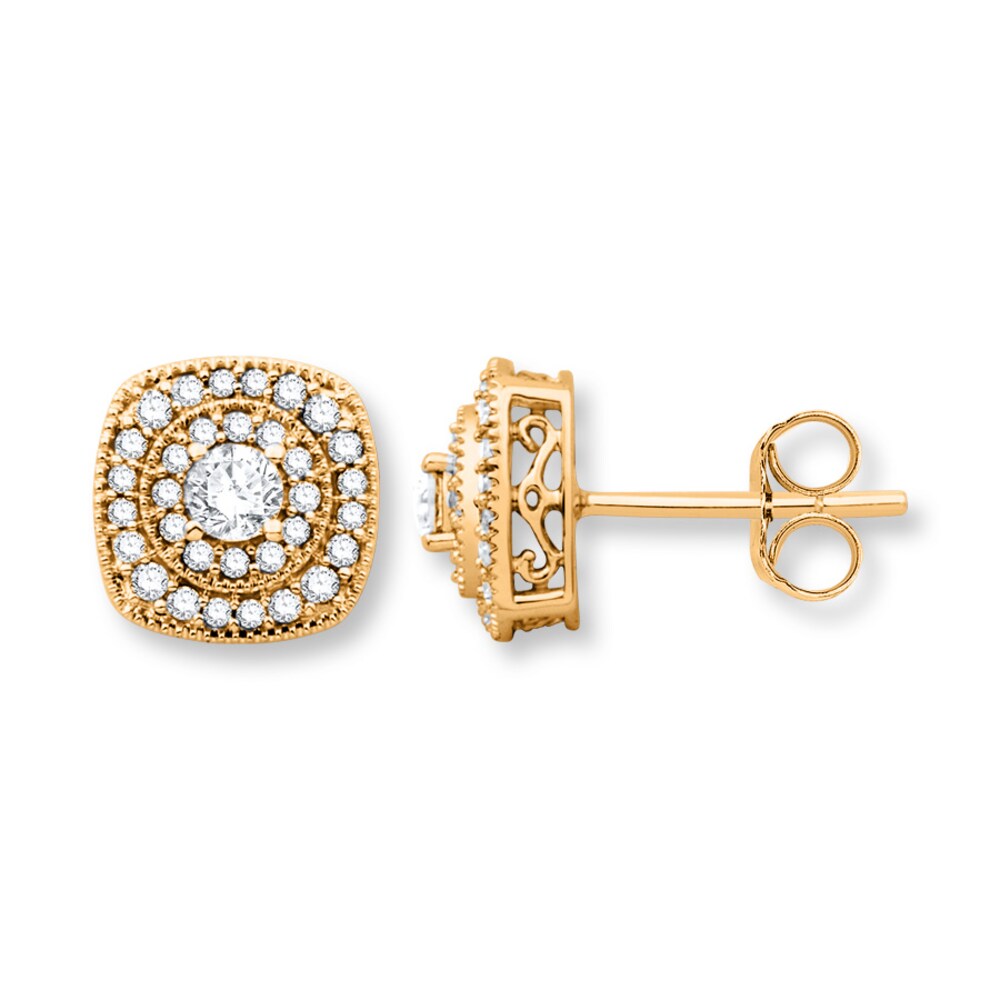 Diamond Earrings 1/2 ct tw Round-cut 10K Yellow Gold qP9YXjvw Diamond Earrings 1/2 ct tw Round-cut 10K Yellow Gold qP9YXjvw