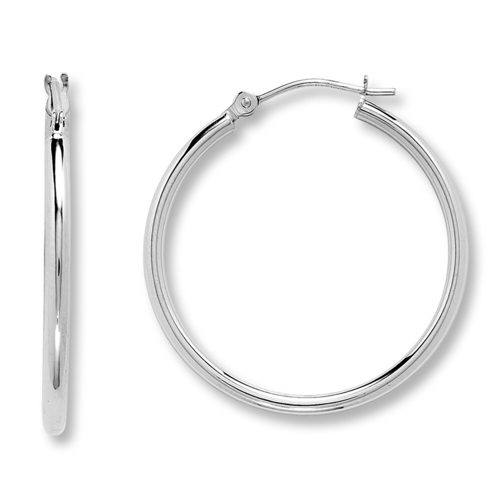 Hoop Earrings Round 14K White Gold qWV8lvNq Hoop Earrings Round 14K White Gold qWV8lvNq