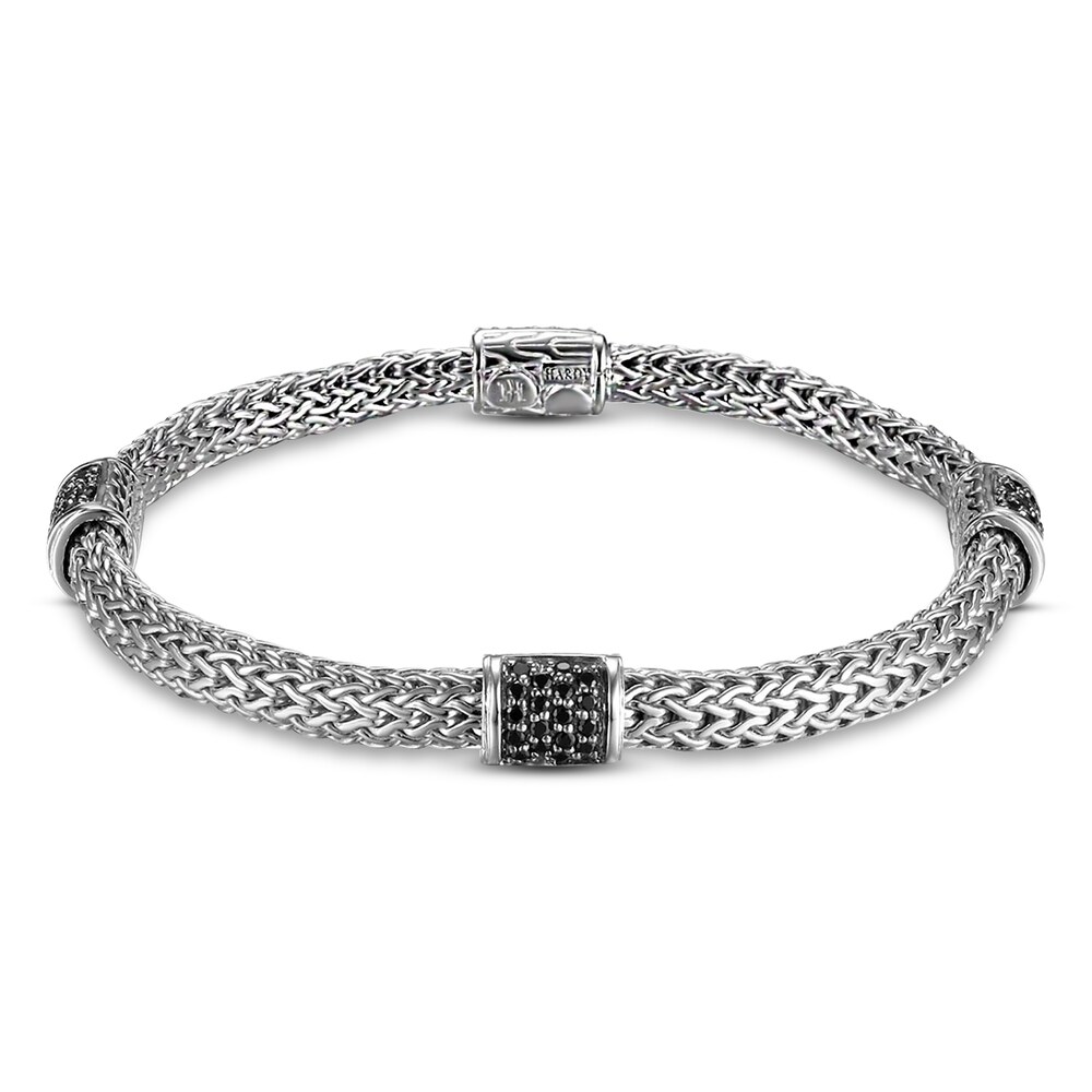John Hardy Classic Chain Four-Station Bracelet Black Sapphire Sterling Silver 6.5 qWWEs2ll