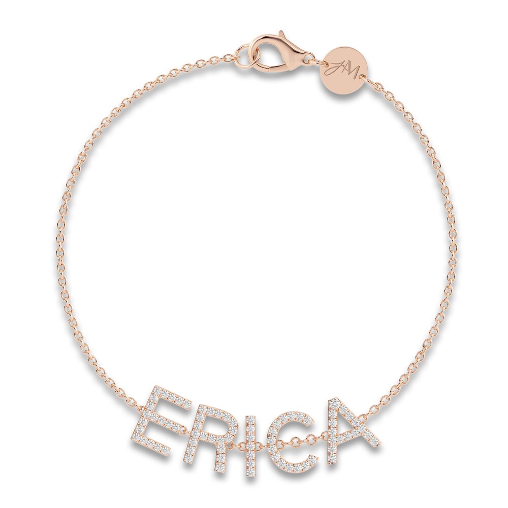Juliette Maison Diamond Station Name Bracelet 3/4 ct tw Round 10K Rose Gold qdUFO3eq