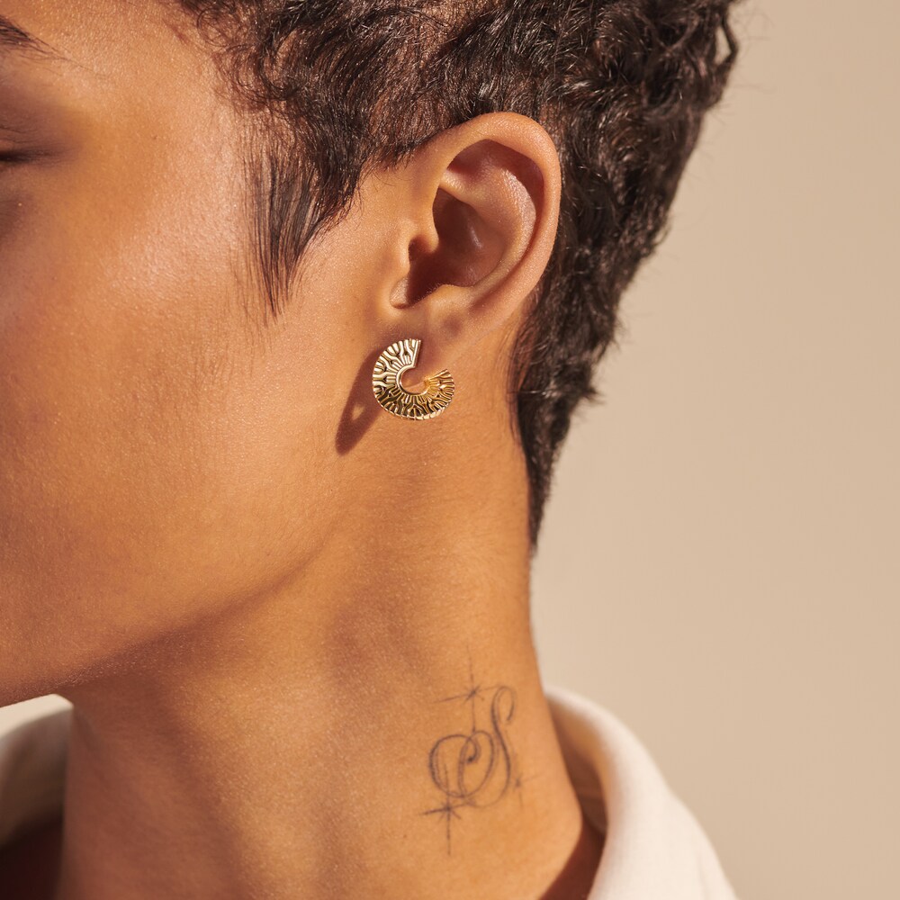 John Hardy Classic Chain Hoop Earrings 18K Yellow Gold qkCXGg9N