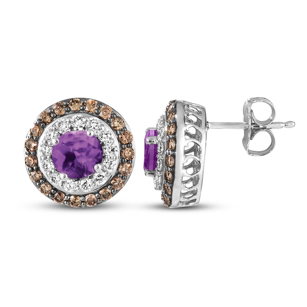 Le Vian Natural Amethyst Earrings 7/8 ct tw Diamonds 14K Vanilla Gold qpuamKBC Le Vian Natural Amethyst Earrings 7/8 ct tw Diamonds 14K Vanilla Gold qpuamKBC