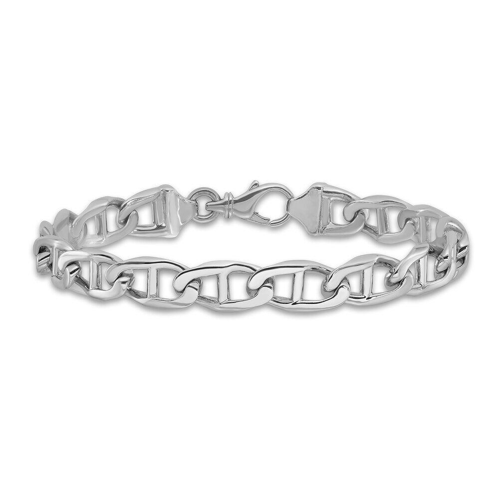 Men's Anchor Link Bracelet 14K White Gold 9.0mm 8" qtFosMWf Men's Anchor Link Bracelet 14K White Gold 9.0mm 8" qtFosMWf
