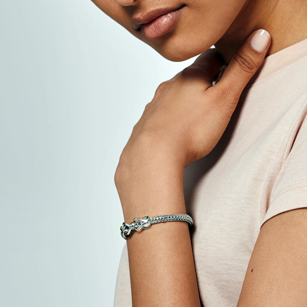 John Hardy Asli Classic Chain Link Station Bracelet Sterling Silver qzLIrD1T